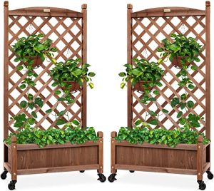 Set of 2 48in Wood Planter Boxes