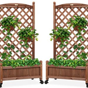 Set of 2 48in Wood Planter Boxes