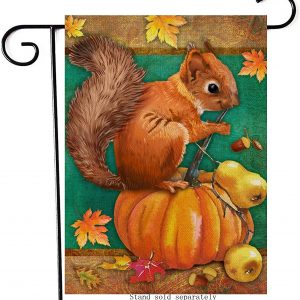 Autumn Squirrel Garden Flag