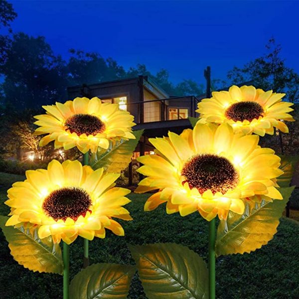 4 Sunflower Solar Lights