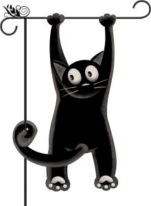 Black Cat Halloween Flag