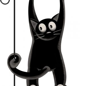 Black Cat Halloween Flag