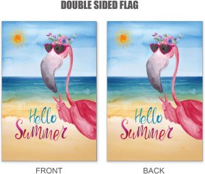 Hello Summer Flamingo Garden Flag