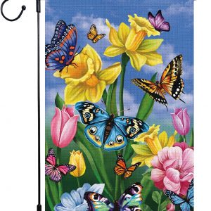 Butterfly Flower Spring Garden Flag