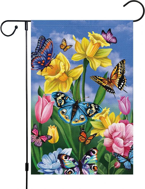Butterfly Flower Spring Garden Flag