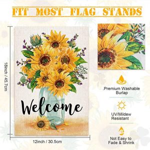 2 Sunflower Welcome Garden Flags