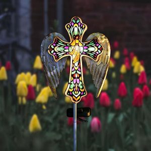 Solar Cross with Angel Wings