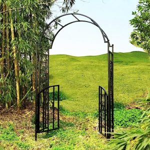 Garden Trellis Arch with Gate