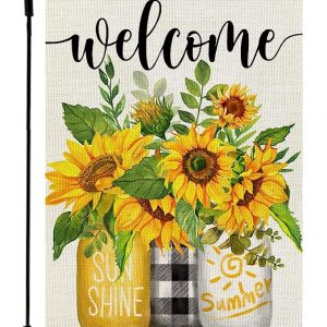 Mason Jar with Sunflowers Garden Flag