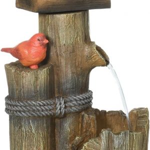 2 in 1 Birdhouse Fountain with LED