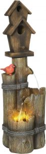 2 in 1 Birdhouse Fountain with LED